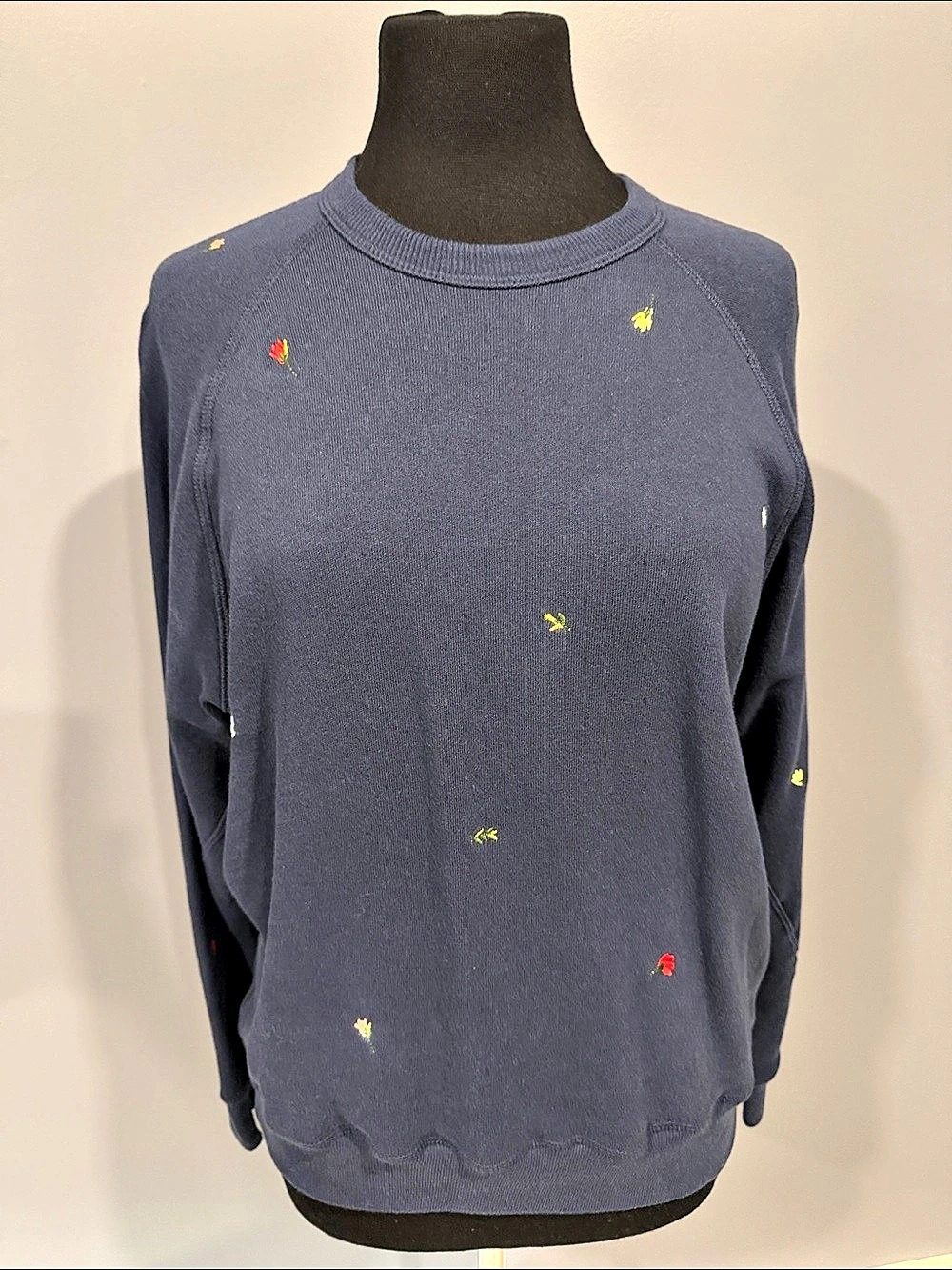 The Great. The College Sweatshirt w/ Tossed Floral Embroidery. The College